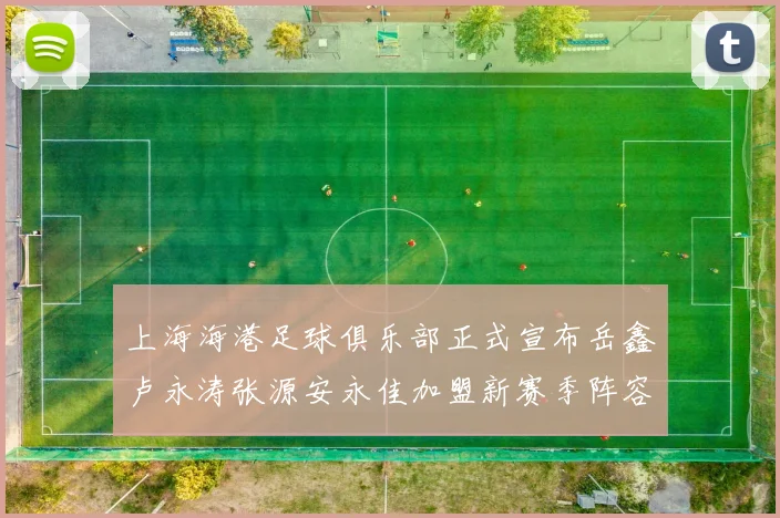 上海海港足球俱乐部正式宣布岳鑫卢永涛张源安永佳加盟新赛季阵容更新